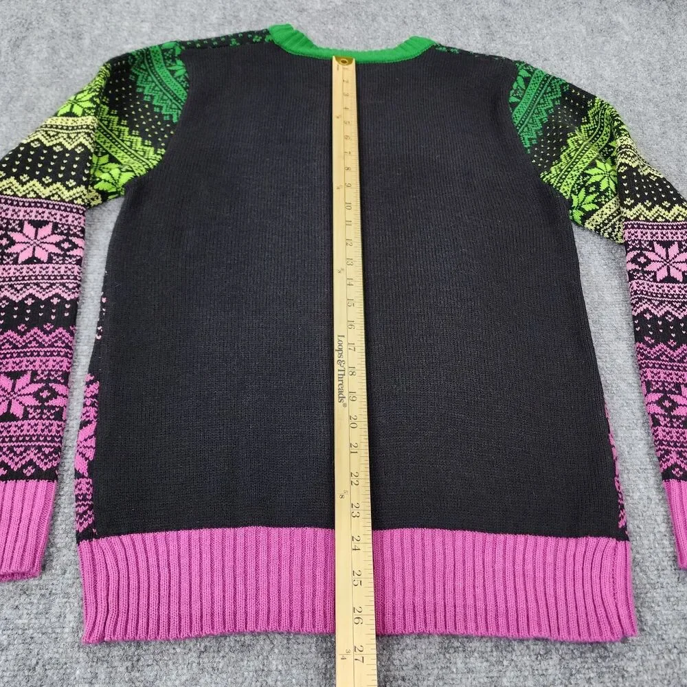 Rick and Morty Sweater Mens Medium Long Sleeve Crew Neck Adult Swim Christmas